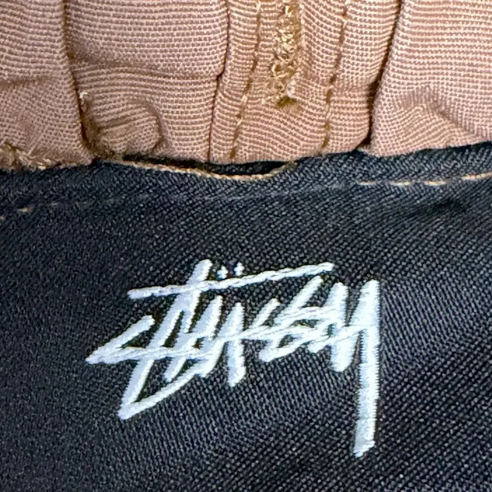 Stussy Big Basic Brown Water Shorts Men's Medium Tour Logo Swim Trunks Lined